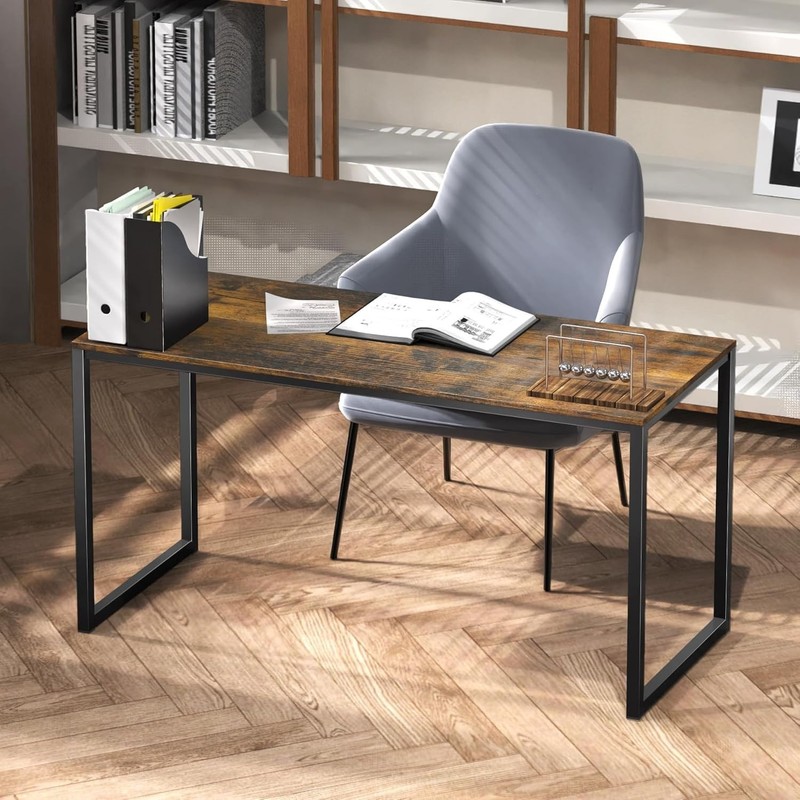 SHW Mission 48-Inch Home Office Computer Desk, Rustic Brown gallery