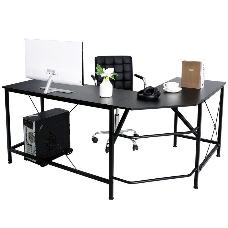 L-Shape Computer Desk Coner Study Writing Table Workstation PC Home Laptop 66″