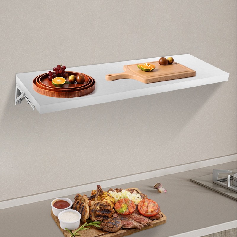 Wall-mounted Folding Shelf For Small Spaces Stainless Steel Folding Table gallery