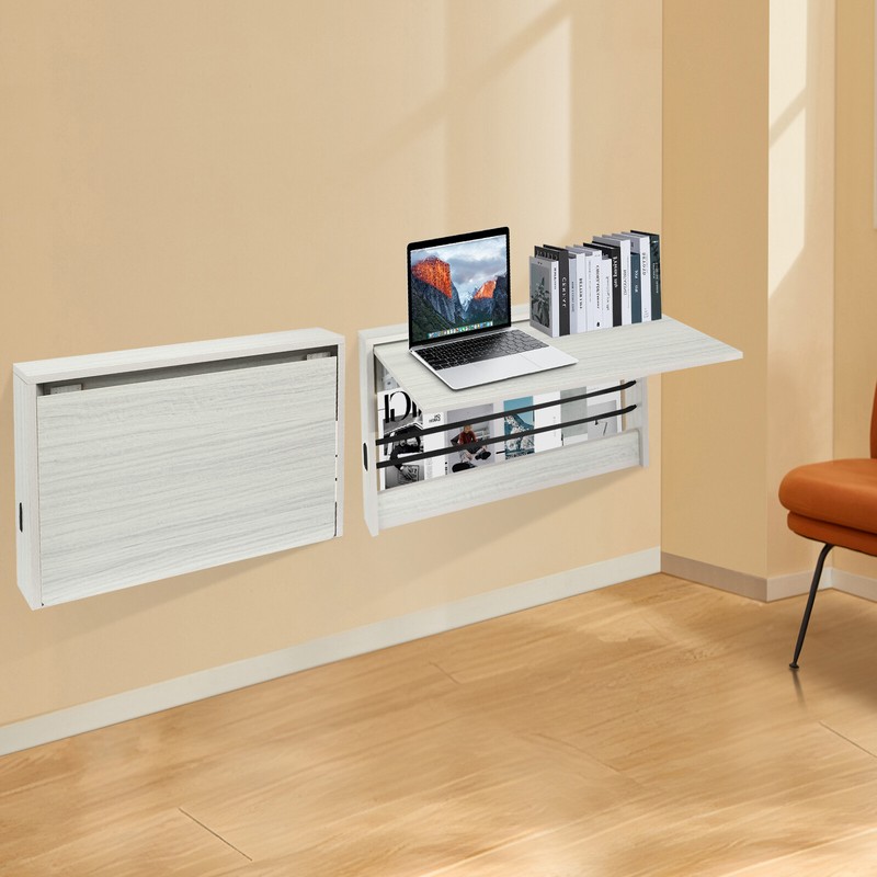 Folding Table Laptop Desk Wall Mounted Folding Table Space Saving 23.6*13 in gallery