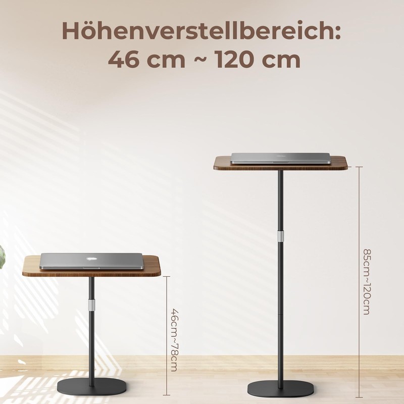 Standing Desk Height Adjustable with 46-120cm Laptop Stand Mobile Desk Ver... gallery