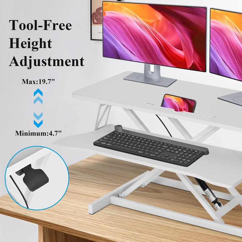 37" Home Office Desk Riser Adjustable Standing Desk Converter Adjustable gallery