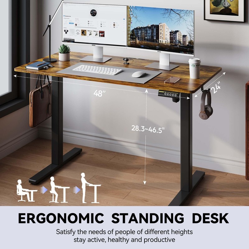Electric Standing Desk,48x24 Inches Adjustable Height Stand up Desk, Sit Stan... gallery
