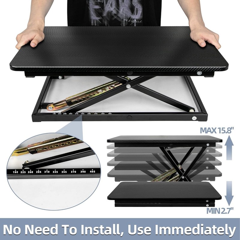 Ergonomic Black Pattern Desk Riser - Adjustable Standing Desk 23.6" x 15.7" gallery