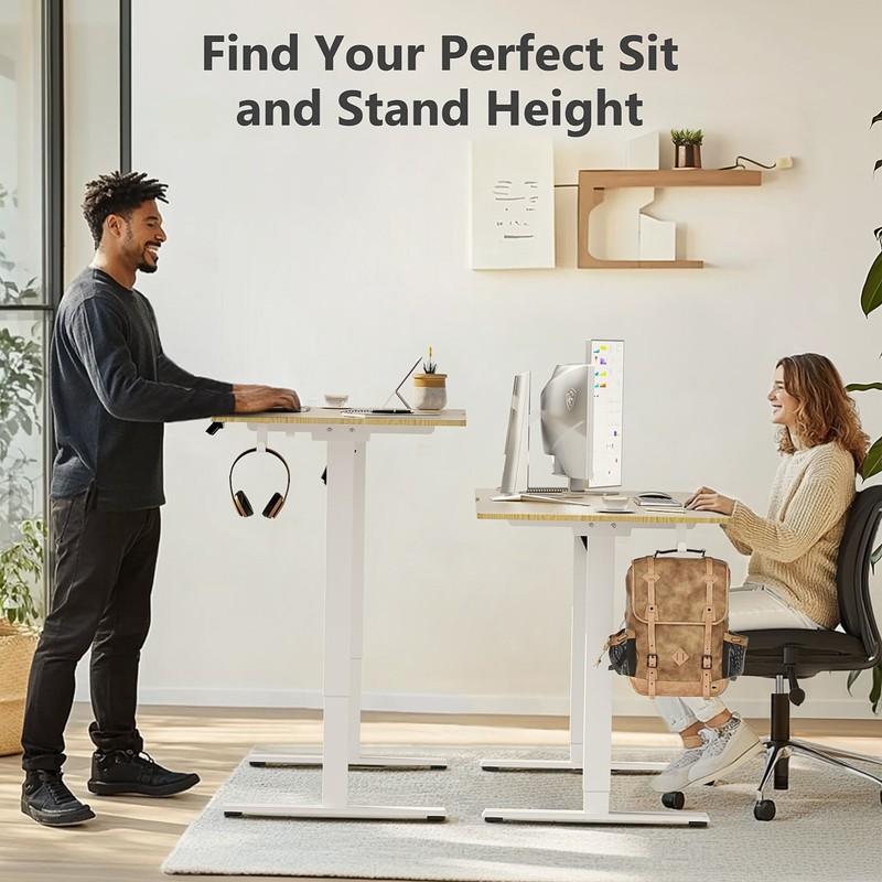 VVENACE 48" 55" 63" Adjustable Height Electric Standing Desk Home Office Table gallery