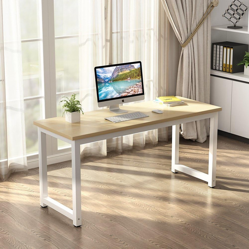 Spacious 63" Walnut Computer Desk for Home Office & Study Workstation gallery