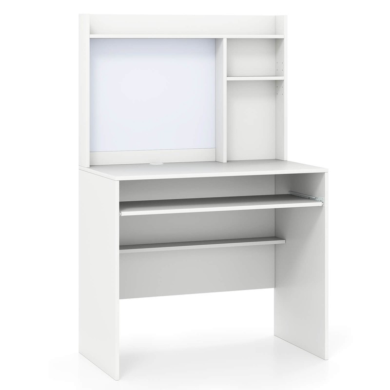 Computer Desk w/ Hutch Space Saving Laptop Desk w/ Magnetic Whiteboard gallery