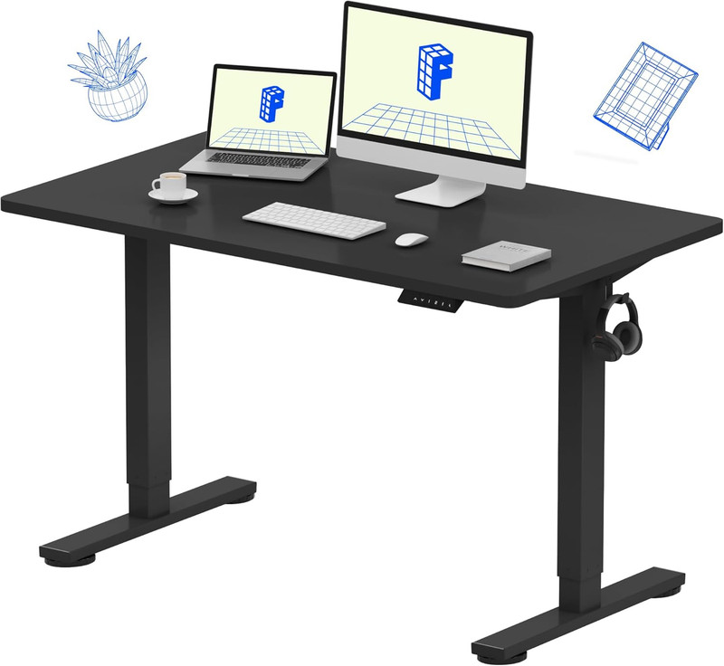 FLEXISPOT EN1 One-Piece Standing Desk, 48"X24" Seamless Desktop Electric Height