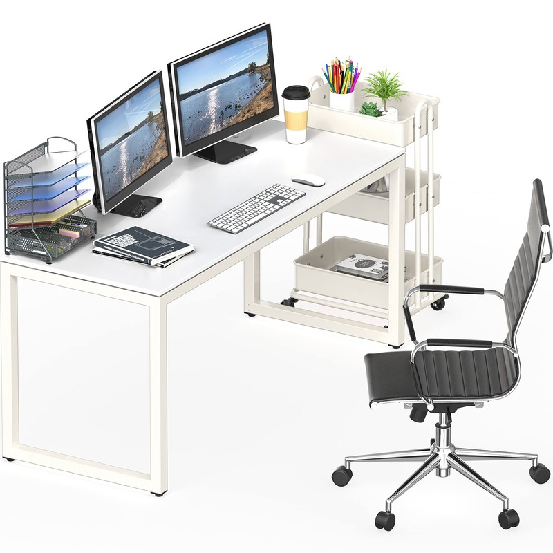 SHW 55-Inch Commercial-Grade Office Computer Desk, White gallery