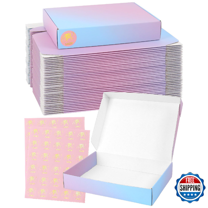 TryDrem 11x8x2 Inch Shipping Boxes 40 Pack, Purple Gradient Mailer Packaging Box