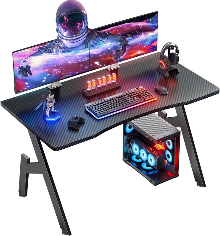 40 Inch Gaming Desk with Carbon Fibre Surface, PC Desk Ergonomic, Gaming Table gallery