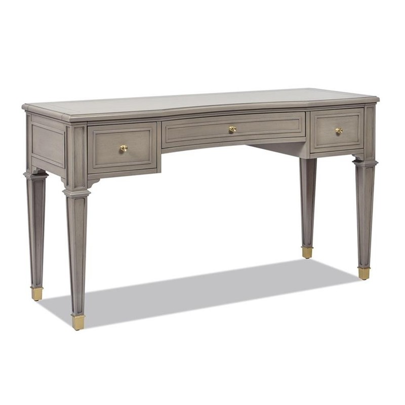 Dauphin 55″ 3-Drawer Wood Executive Desk Grey Cashmere