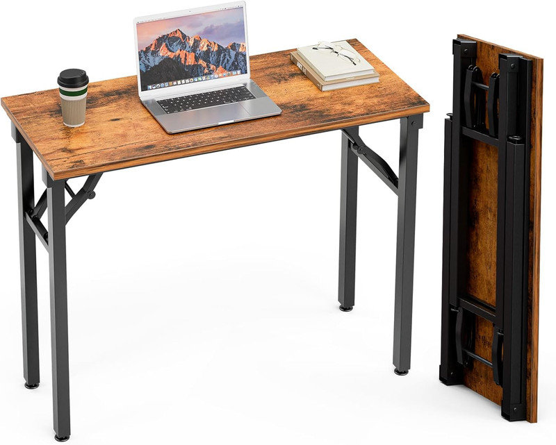 Small Computer Desk Folding Table – 35.8″ Foldable Office Desk, No Assembly, Per