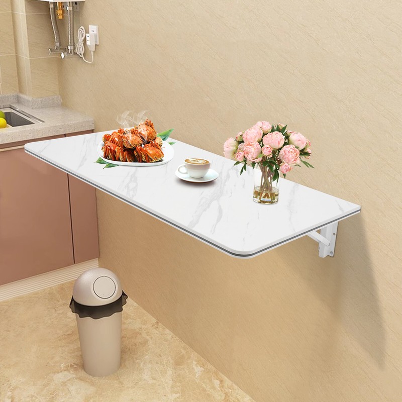 Modern Folding Wall Desk Wall-mounted Folding Table Foldable Table Indoor White gallery