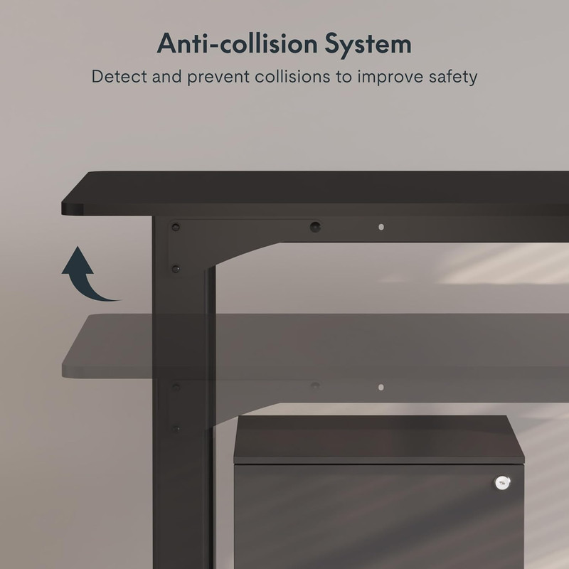 4-Leg Standing Desk, Electric Height Adjustable, 78"x32", Black gallery
