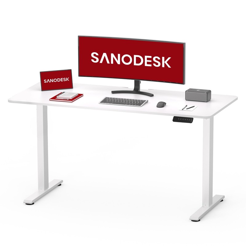 Height Adjustable Desk 100x60cm with Continuous Table Top – Com…