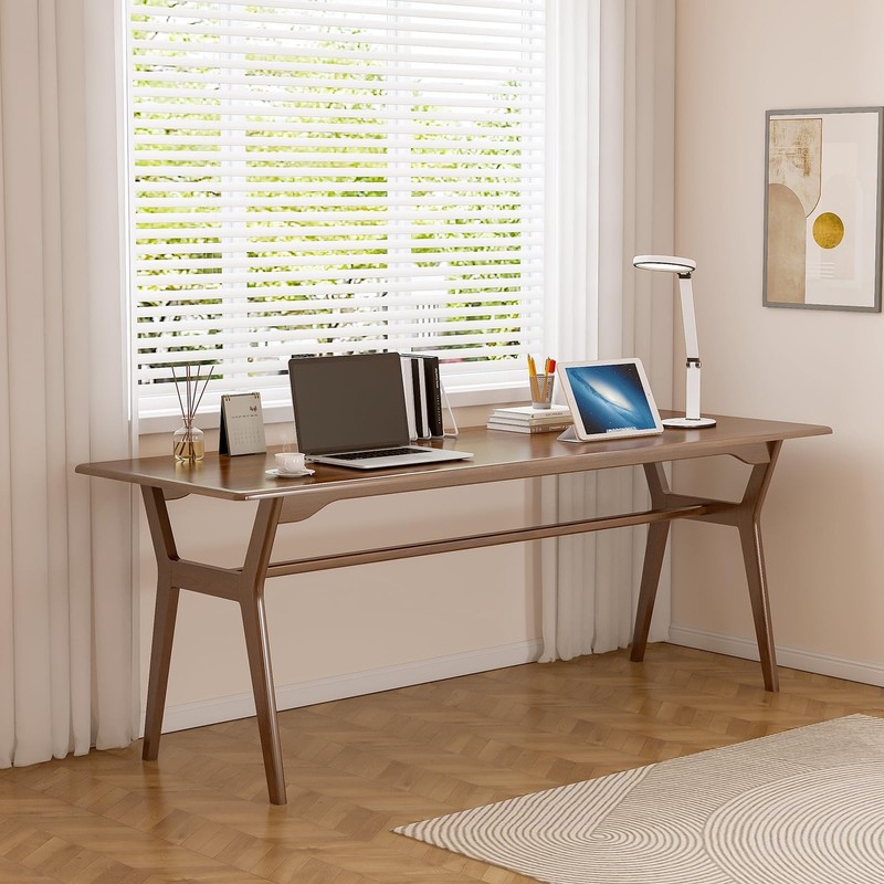 OSCHF Solid Wood Study Desk - 71" Double Long Computer Table for Home Office,... gallery