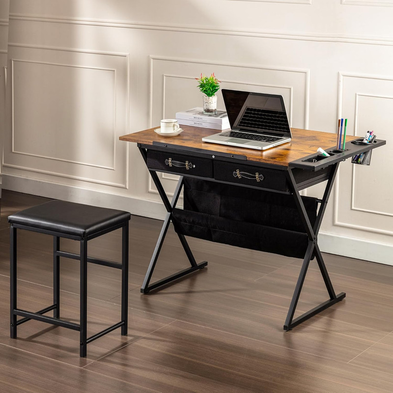 Drafting Table Art Desk Art Table Adjustable Drawing Table Tilted Tabletop with gallery