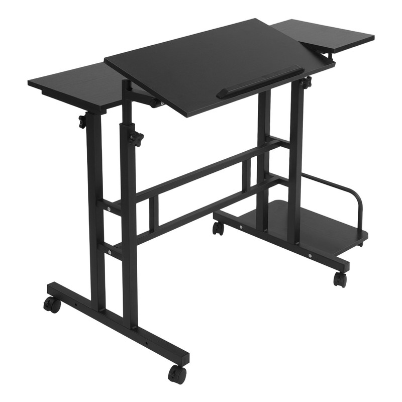 Mobile Standing Desk Foldable Computer Desk Adjustable Hight for Home Office gallery