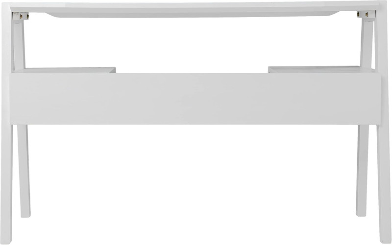 Clyden Midcentury Modern White Writing Desk with Storage Solutions gallery