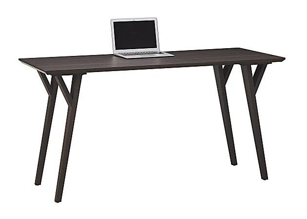 Realspace Trezza 60"W Writing Desk, Warm Walnut