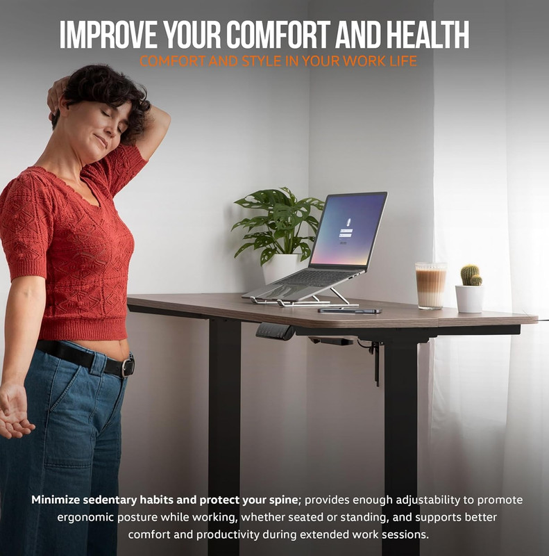 Standing Desk Adjustable Height (48'' X 30''), 3 Memory Presets - Large Electric gallery
