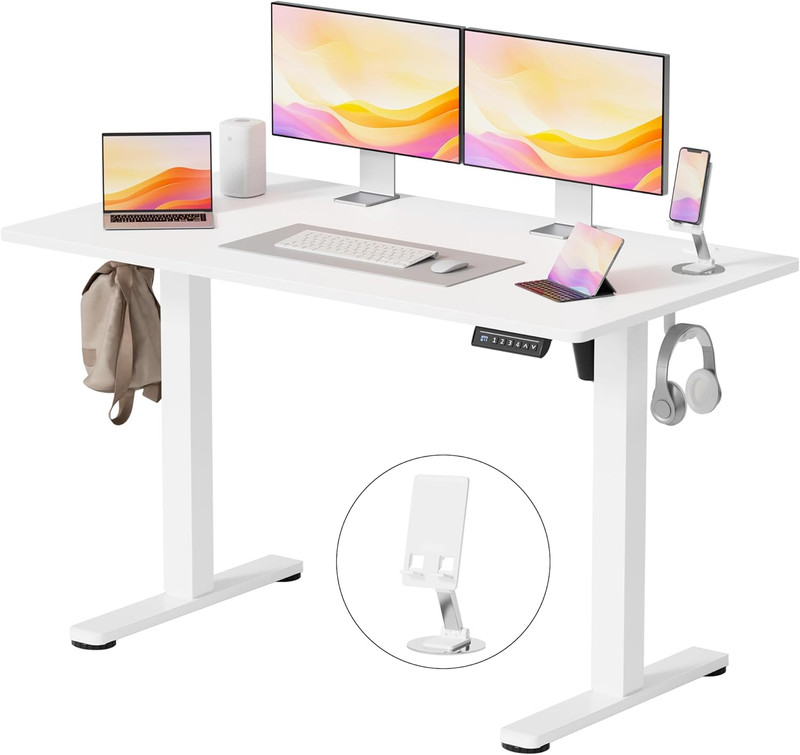 Electric Height Adjustable Standing Desk – Ergonomic 46″ x 24″ for Home & Office