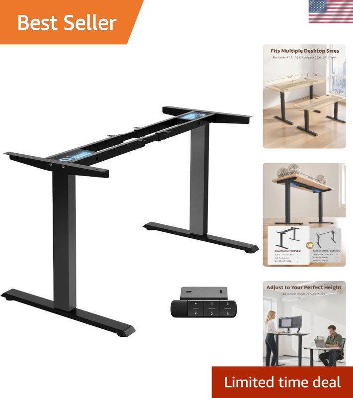 Ergonomic Dual Motor Electric Standing Desk Frame: Adjustable 70.8 Inch, 225 lbs