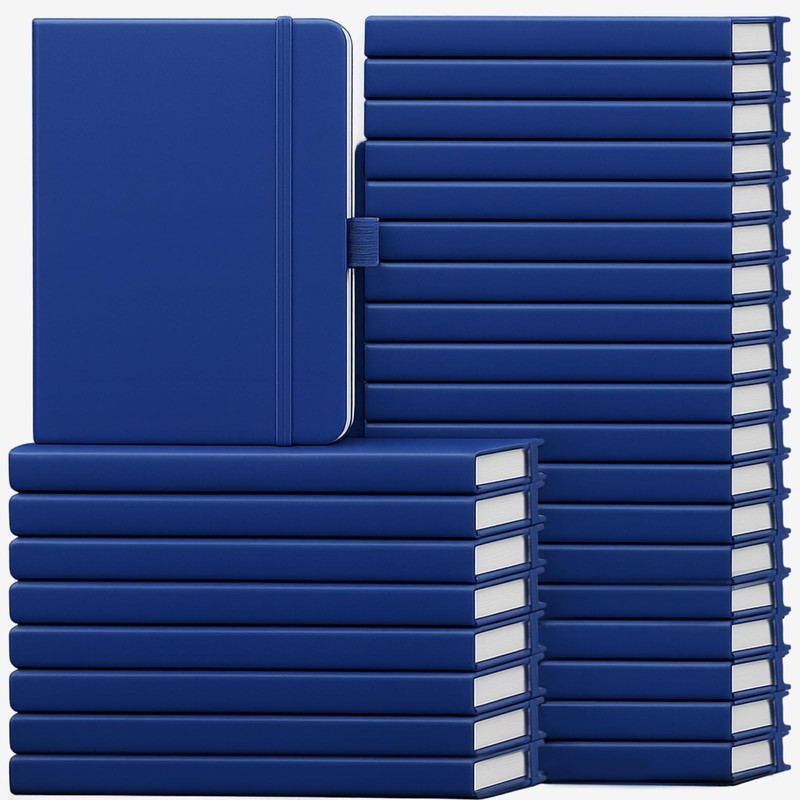 Laumoi 28Pack Pu Leather Lined Notebook Journal Bulk A5 Hardcover Journaling