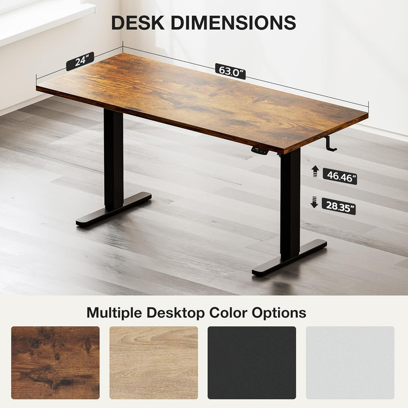 Electric Standing Desk, Height Adjustable Home Office Desk with Memory Presets & gallery