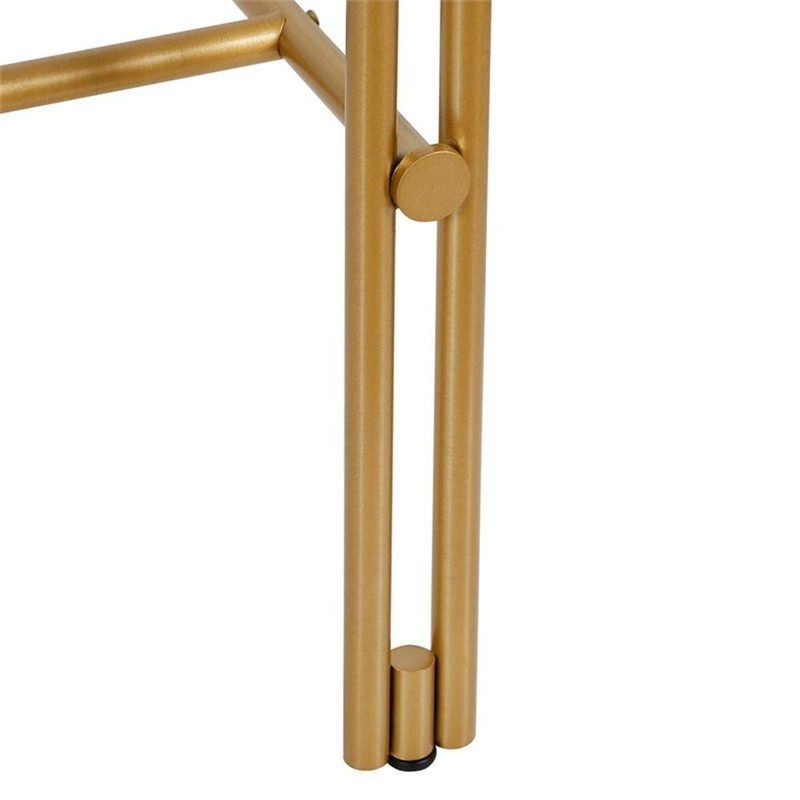 Pemberly Row Contemporary 48" Brass Finish Metal/Glass Home Office gallery