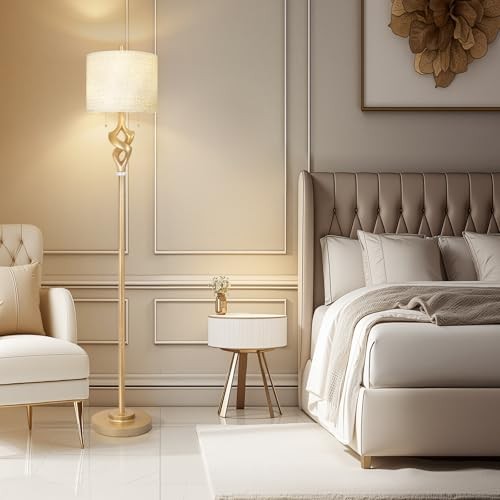 Sculptural 65.5” Floor Lamp for Living Room Bedroom Finish & Resin Gold Leaf gallery