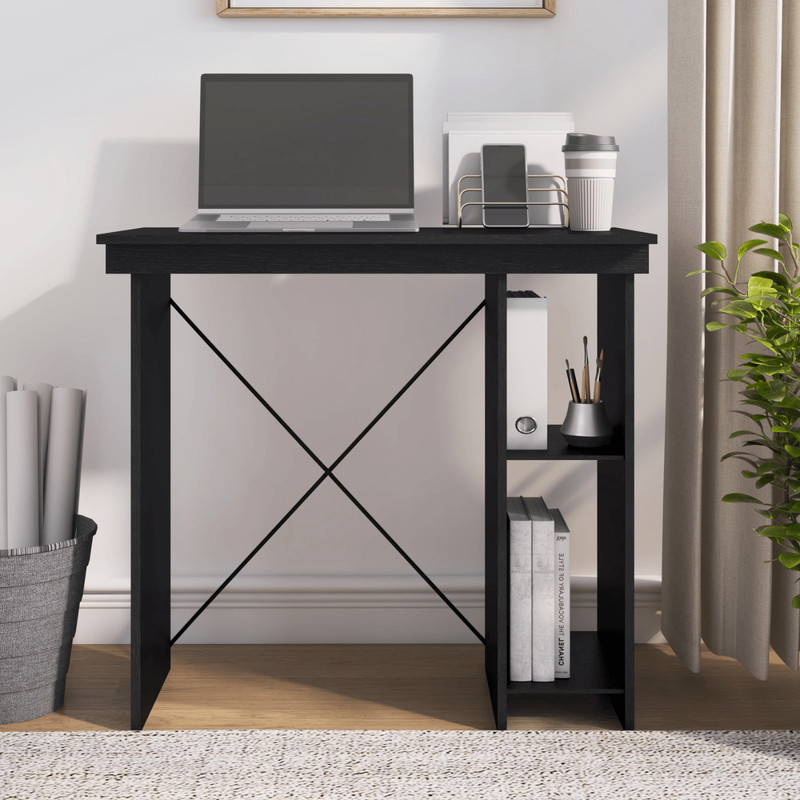 Mainstays Ardent No Tools Small Space Writing Desk Black Storage Desk