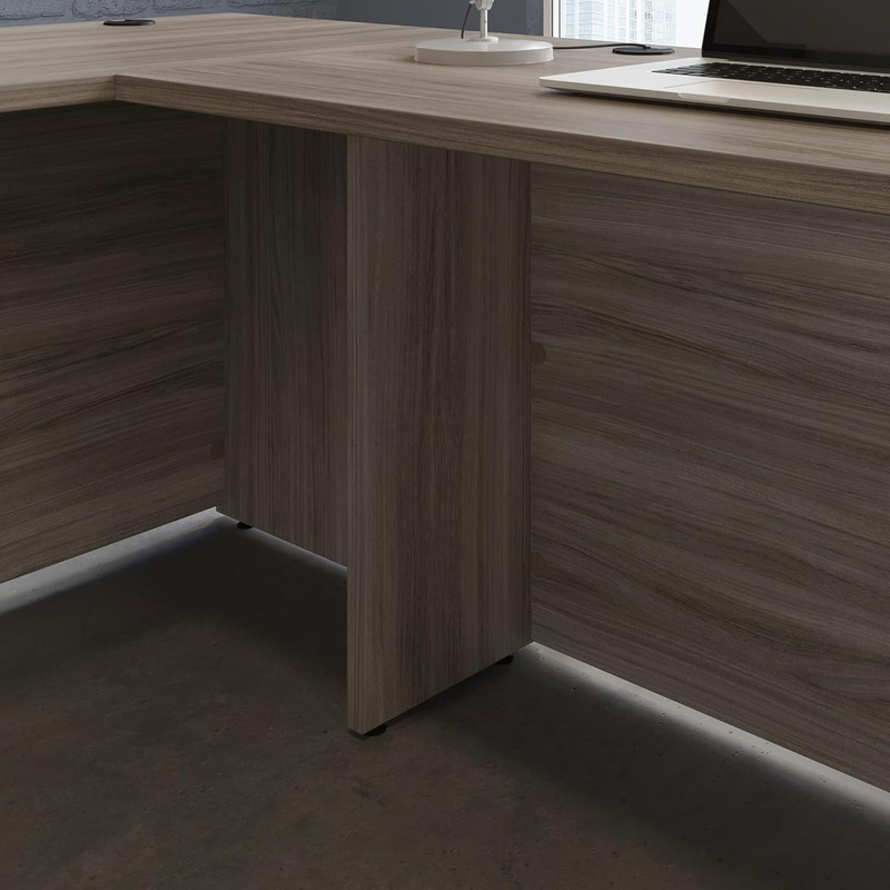 Stylish Hudson Elm 48x24 Office Desk Shell with Credenza and Return gallery