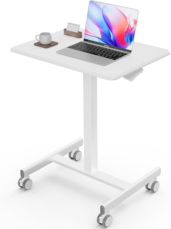 Home Small Mobile Rolling Standing Desk Overbed Table Teacher Podium with Wheels gallery