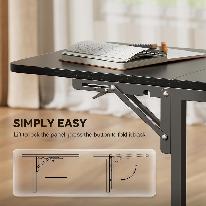 Computer Desk with Led Lights, Power Outlets & Storage Shelves, Home Office Desk gallery