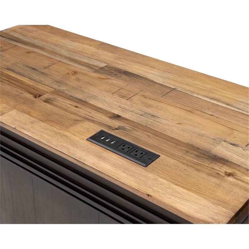 Bowery Hill Executive L-Desk & Return With Solid Wood Plank Top Brown gallery