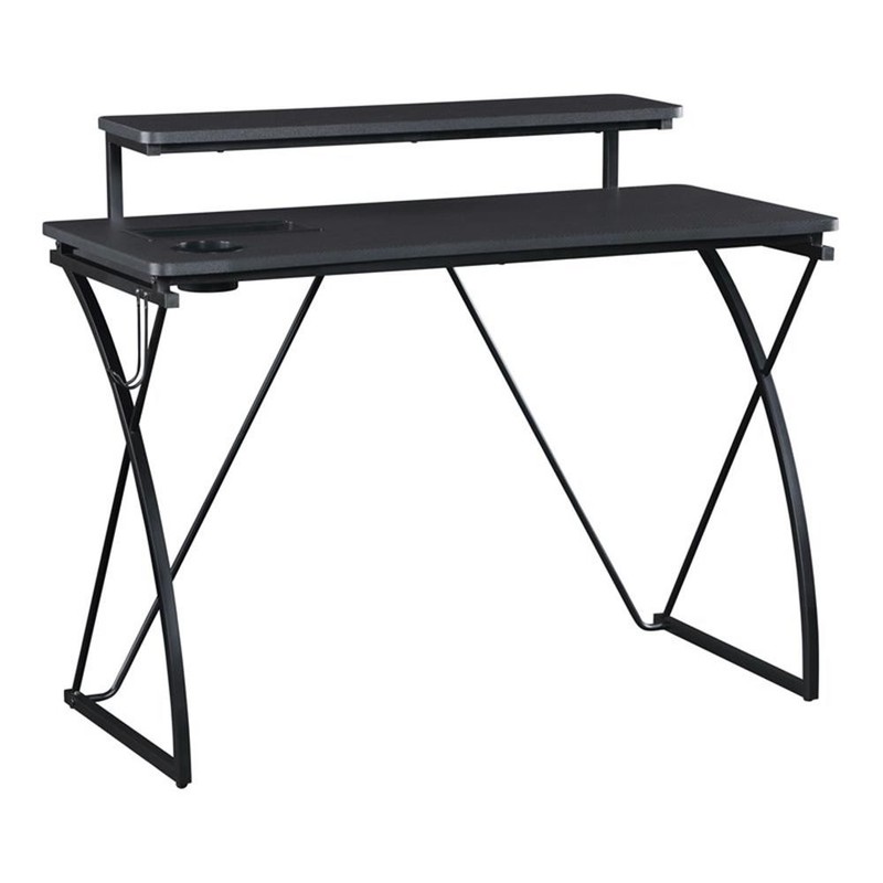 Scranton & Co 44″ Gaming Desk with Bluetooth LED Lights in Steel Gray