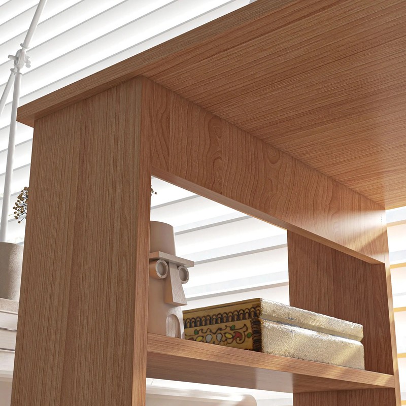 L-Shaped Computer Desk 360 Rotating Corner with Storage Shelves Home Office gallery