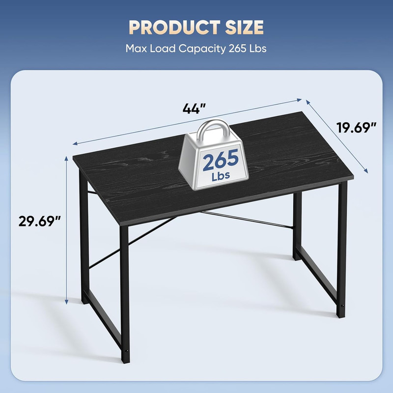 44 in Computer Desk for Home Office, Modern Study Work Table Simple Style for Be gallery