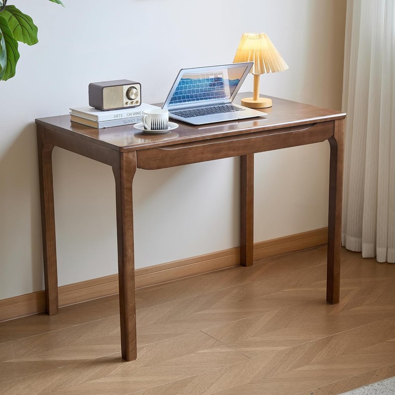 40″x24″ Solid Wood Desk W/ Drawers Wood Writing Desk Small Spaces Home Office