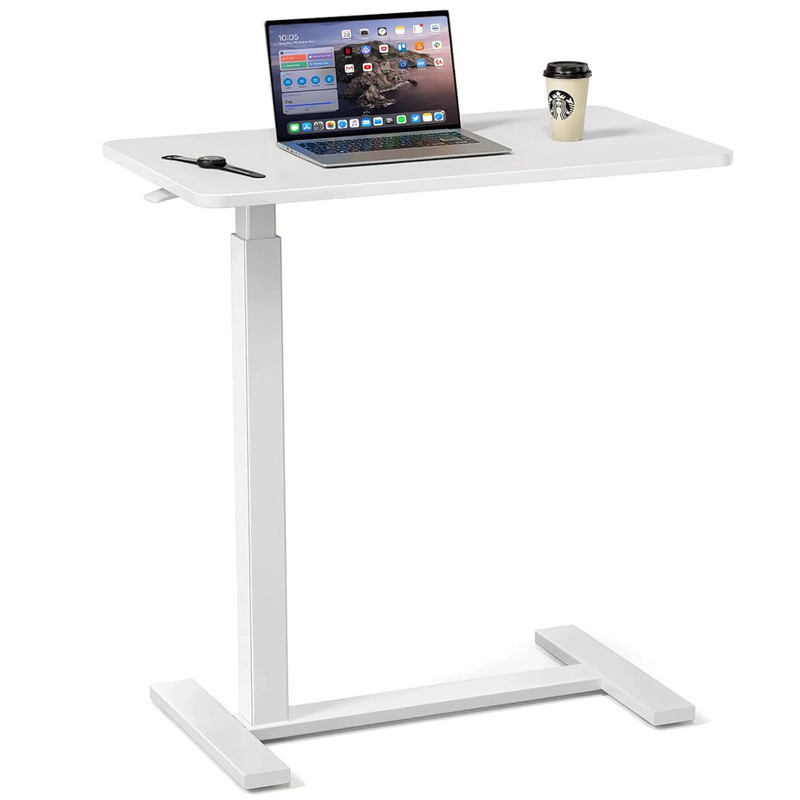 Height Adjustable Mobile Laptop Desk with Lockable Wheels for Home & Hospital