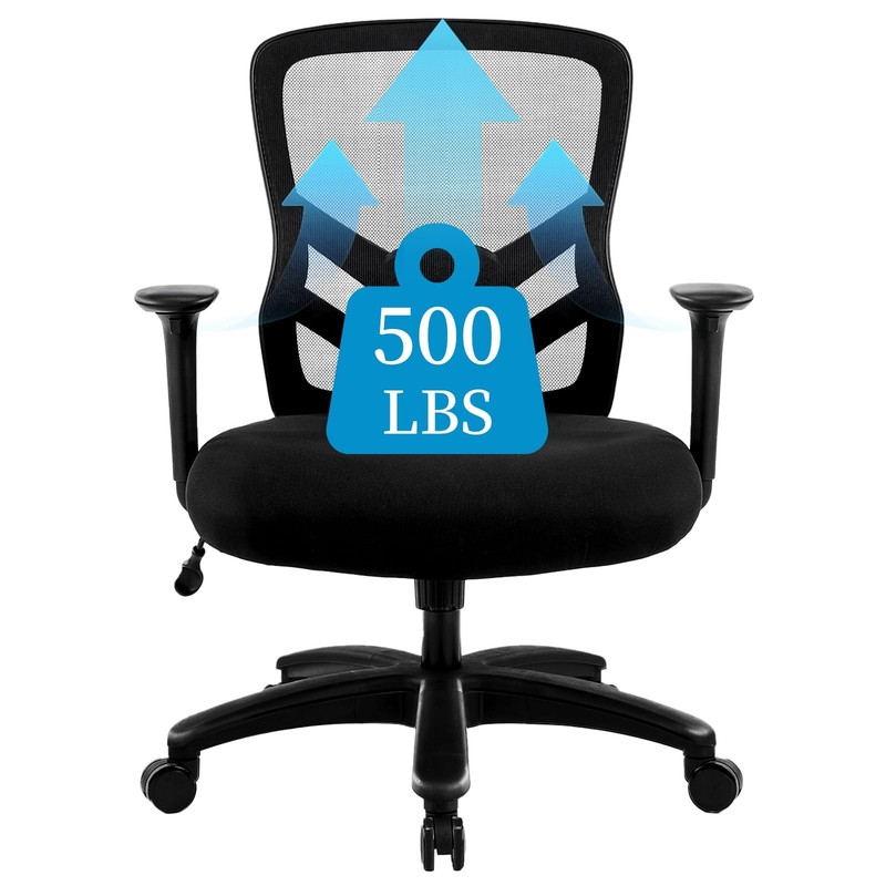 Yfo Big And Tall Office Chair 500Lbs – Computer Desk Chair Adjustable Lumbar