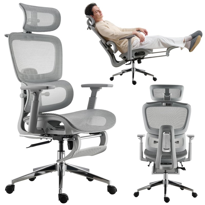 Hujusko Mesh Ergonomic Office Chair Footrest High Back Mesh Gaming Chair Lumbar