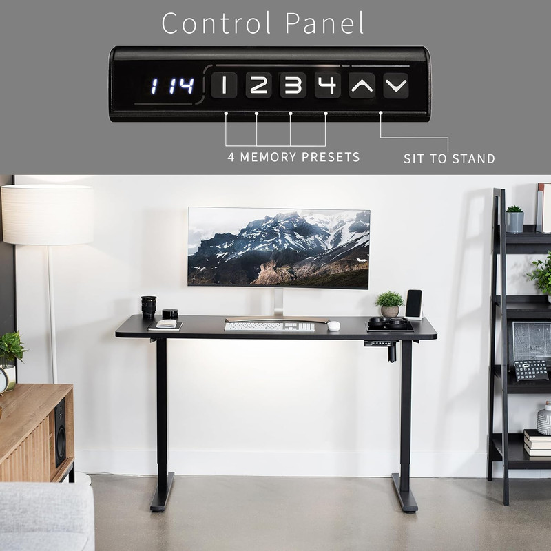 VIVO Electric Standing Desk 60"x24", Memory Height, 220 lbs Capacity, Black gallery