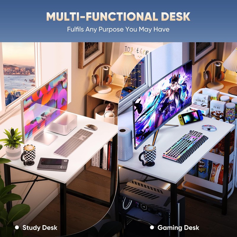 32 Inch Small Computer Desk for Home Office, Modern Study Work Table Simple S... gallery