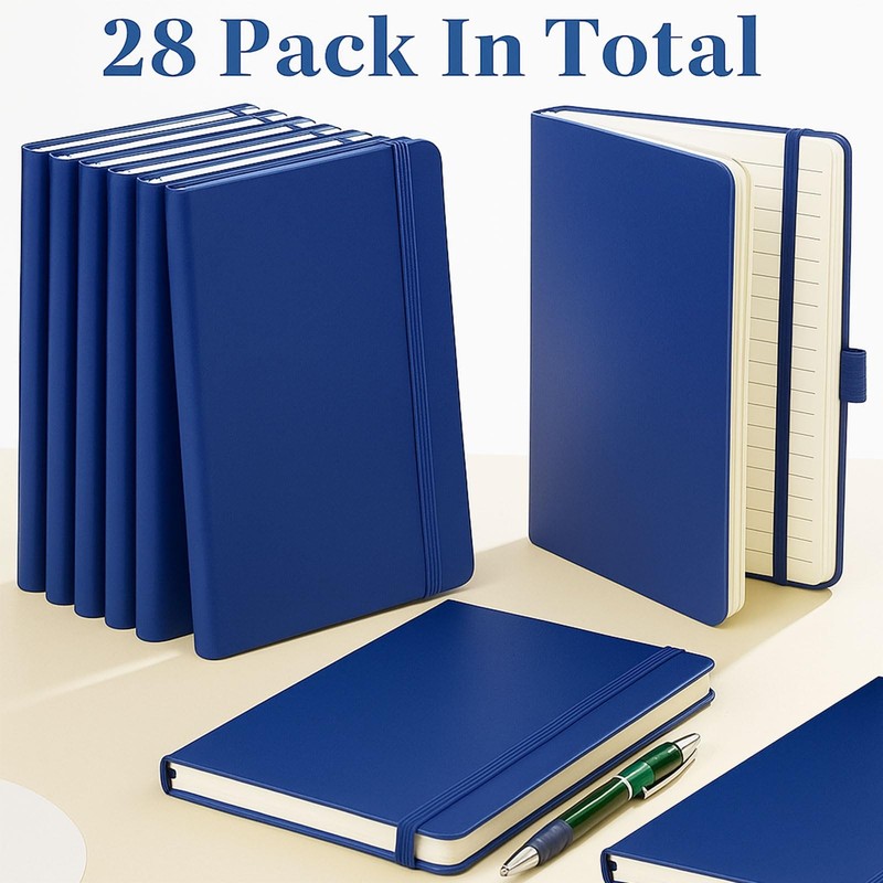 Laumoi 28Pack Pu Leather Lined Notebook Journal Bulk A5 Hardcover Journaling gallery