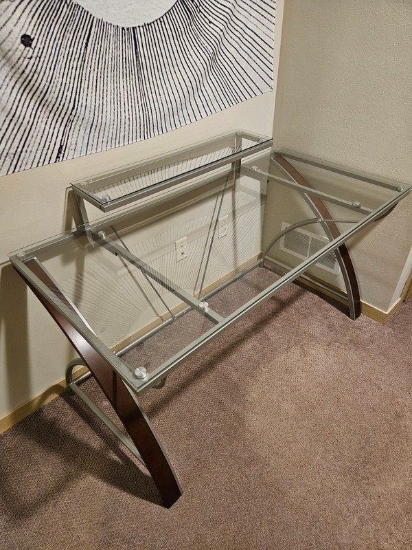 Glass Desk «Realspace Axley» CHAIR INCLUDED ( $75 price reduction for no chair)