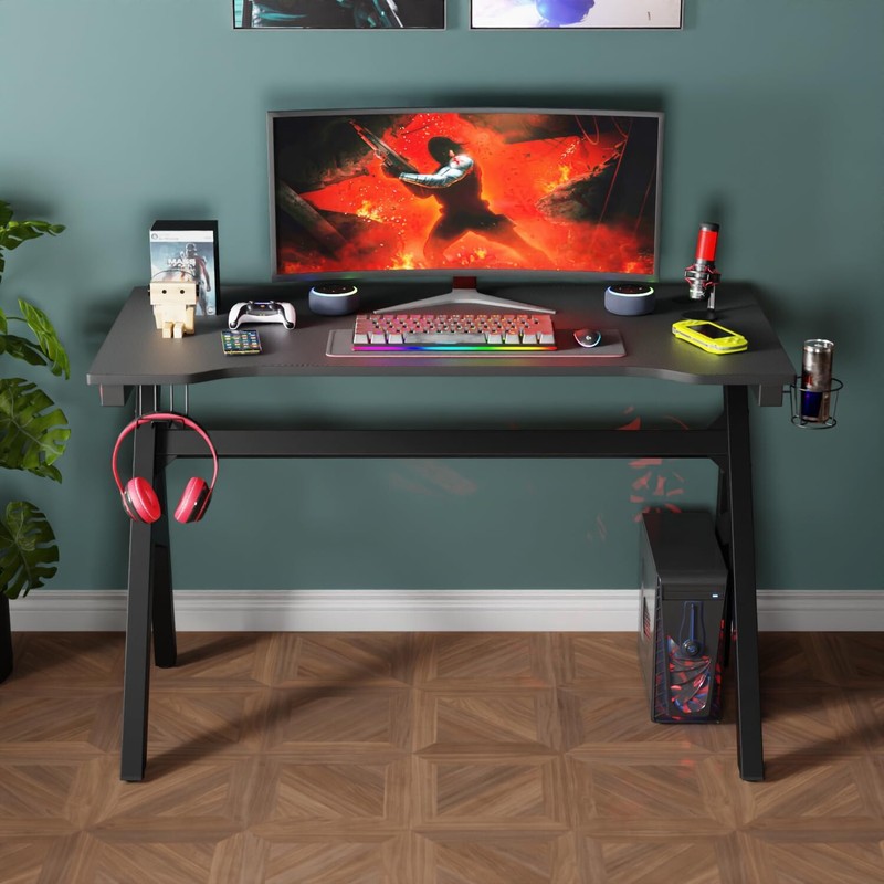 47 Inch Gaming Desk PC Carbon Fiber Table Ultimate Gamer Workstation gallery