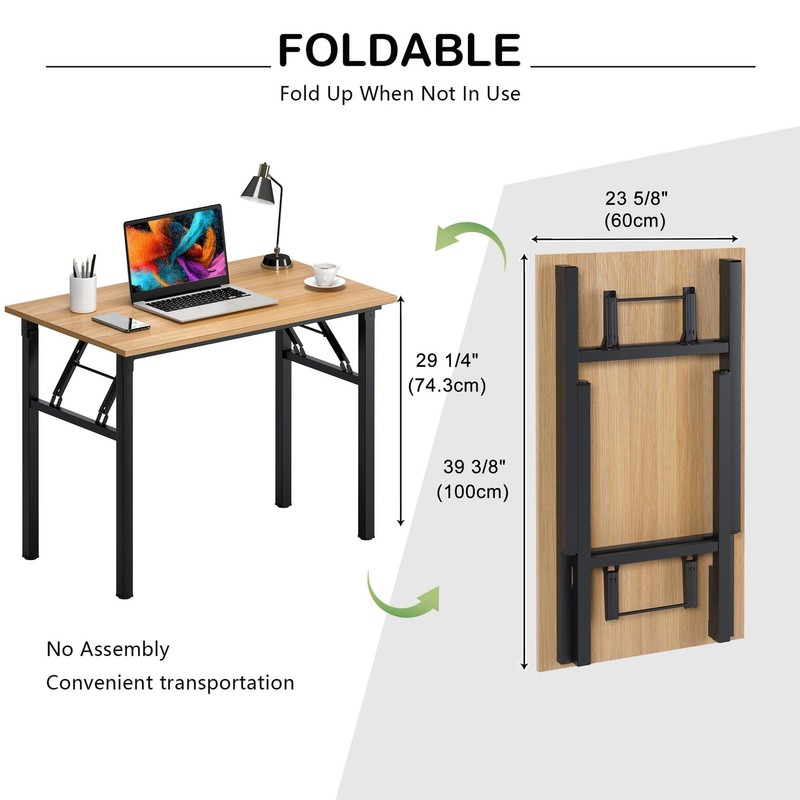 Need Folding Desk For Home Office 39-3/8 Length Modern Folding Table Computer gallery